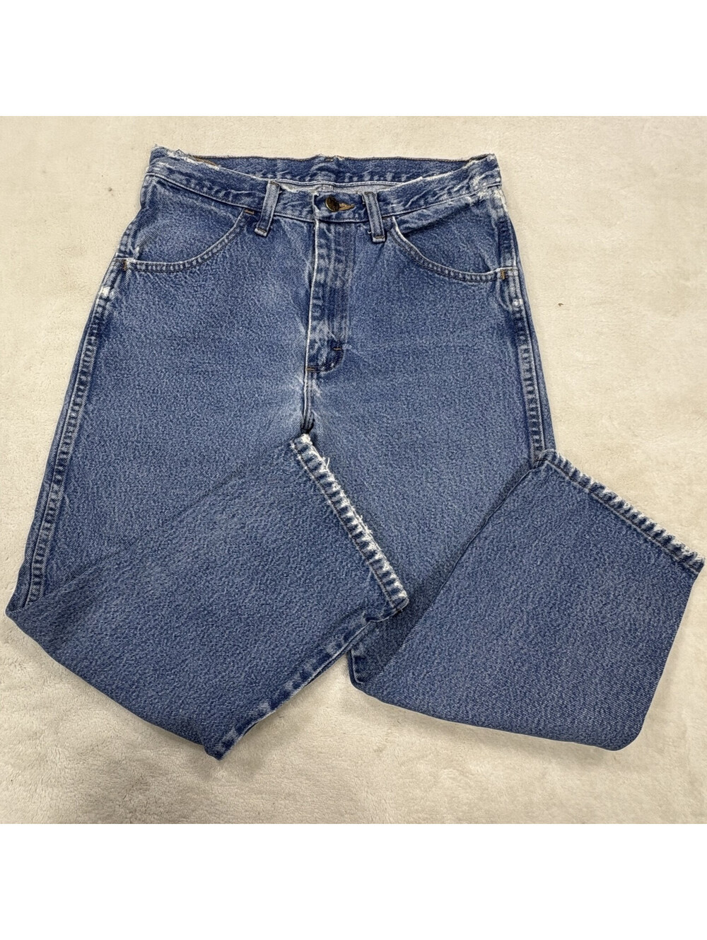 Rustler 976PW Mens 30x32 Denim Jeans High Rise Cropped Straight Leg 5 Pocket